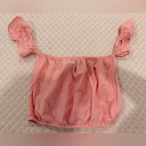 Forever 21 Coral Pink Striped Elastic Waist Top